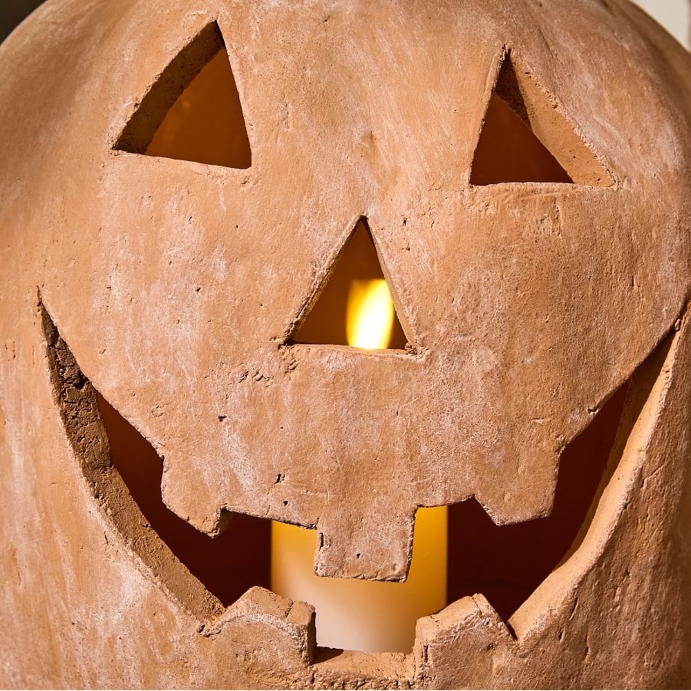 Pottery Barn Spooky and Cute Handmade Terracotta Jack O' Lantern Large P… - Picture 3 of 17